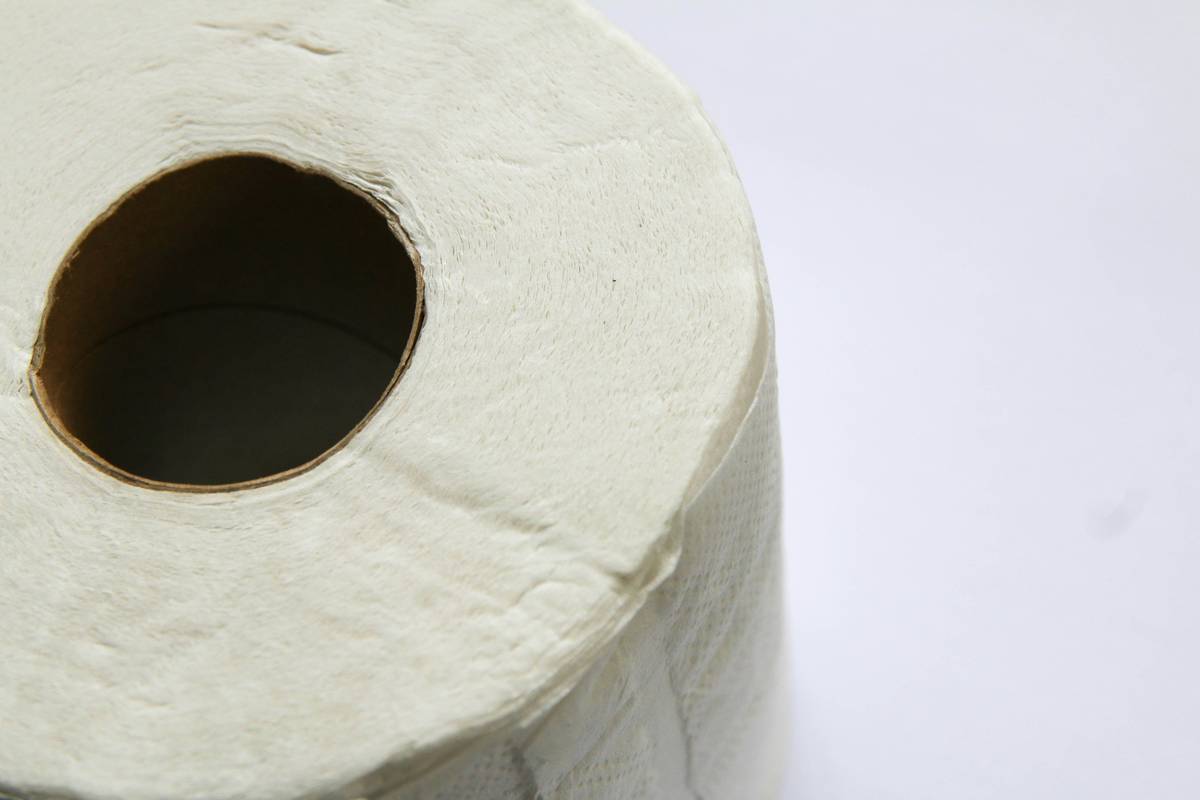 Chart comparing breakdown time of conventional, recycled, and bamboo toilet paper in septic systems over 30 days